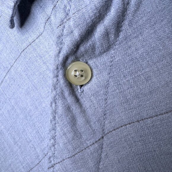 Guess Light Blue Vertical Stripe Button-Front Cotton Long Sleeve Size M Business - Picture 6 of 14